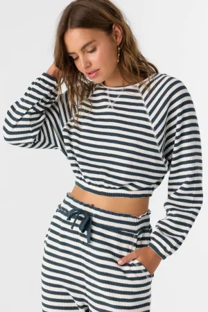 TOUR STRIPE CREW LONG SLEEVE TOP