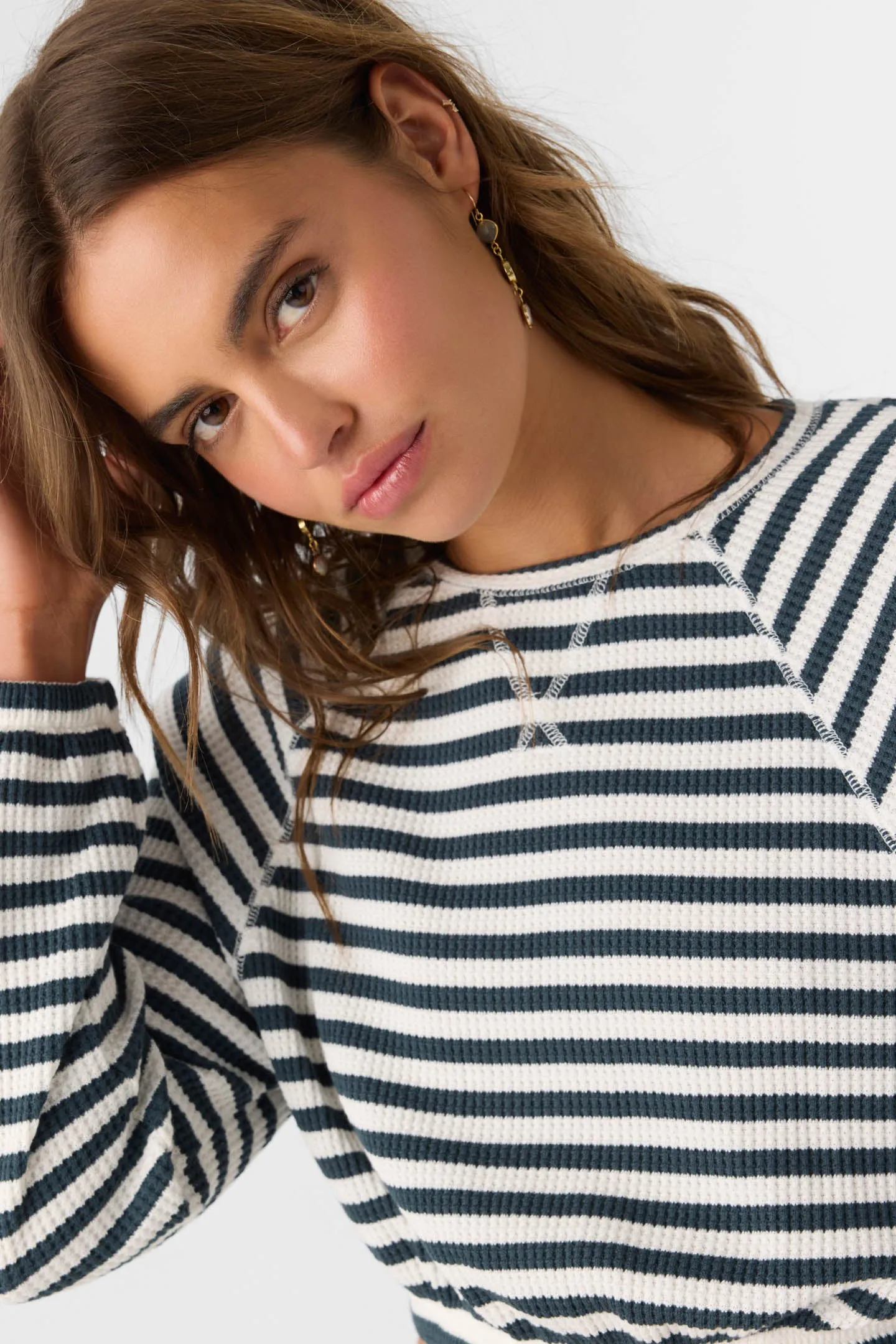 TOUR STRIPE CREW LONG SLEEVE TOP