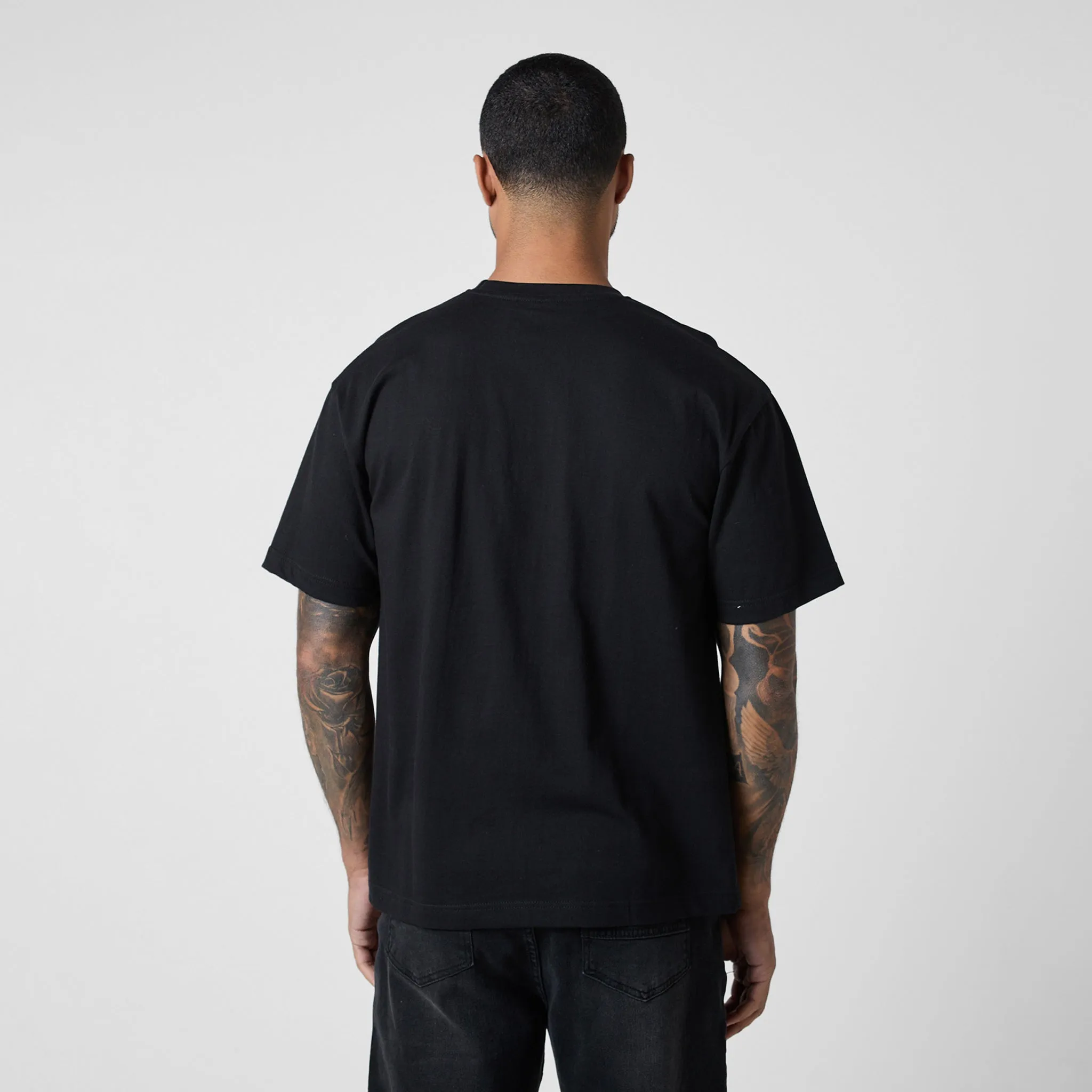 Varsity Stacked Relaxed Fit T-Shirt | Black