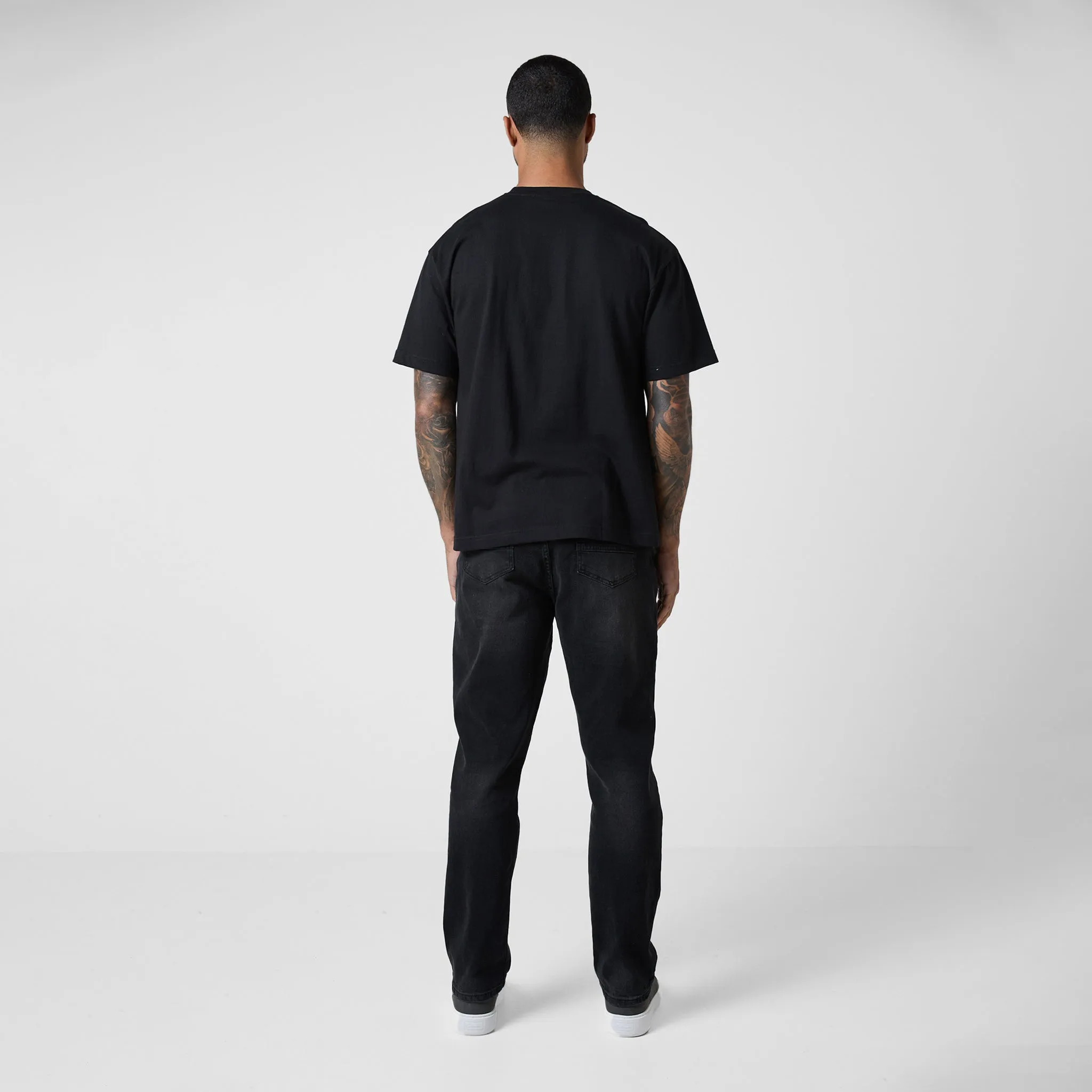 Varsity Stacked Relaxed Fit T-Shirt | Black