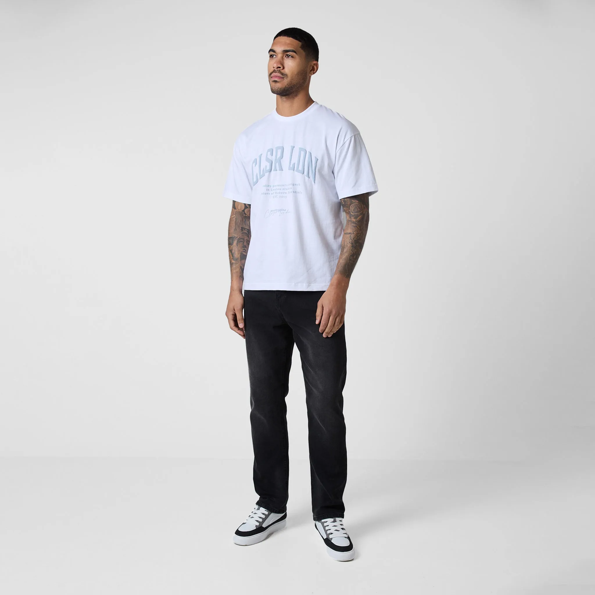 Varsity Stacked Relaxed Fit T-Shirt | White