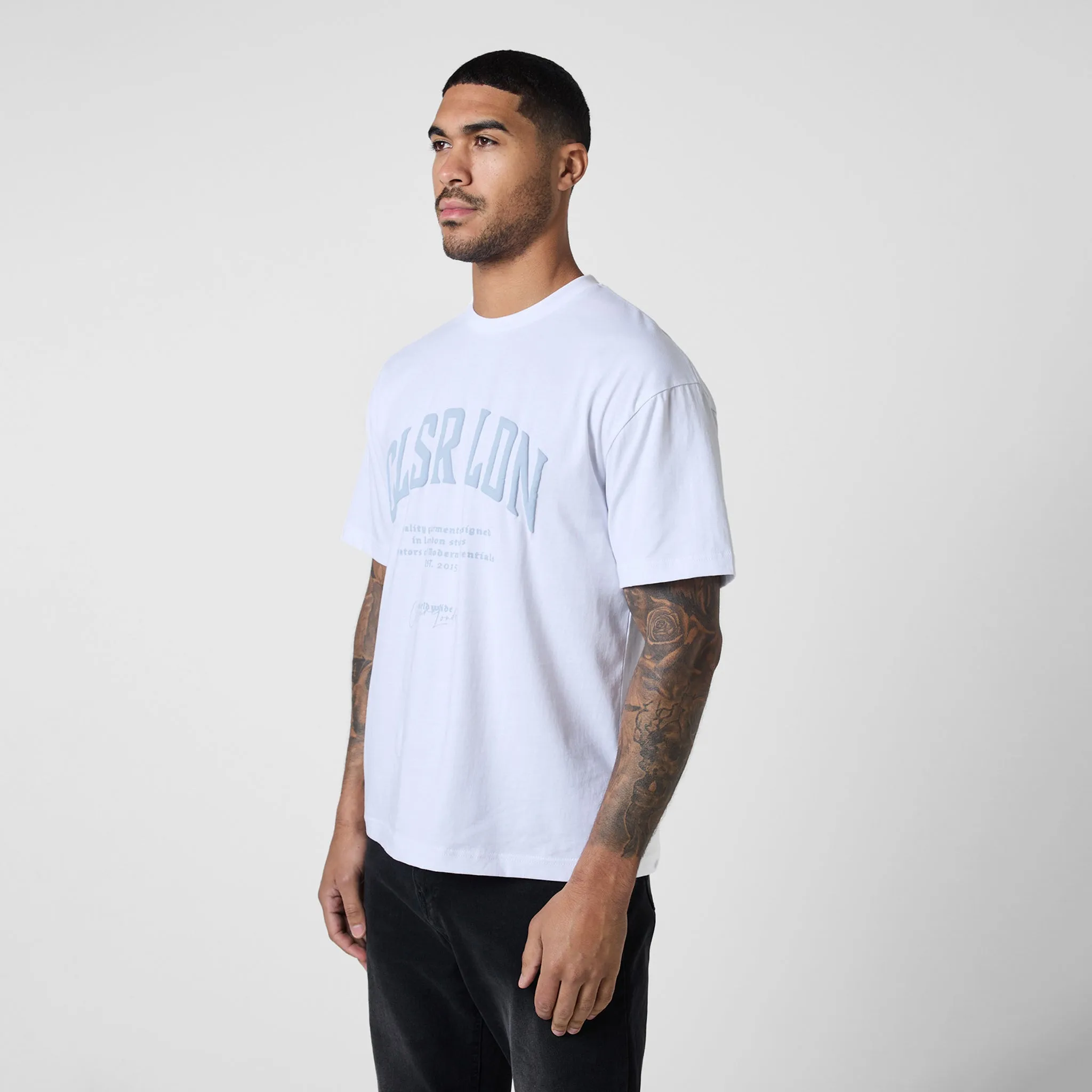 Varsity Stacked Relaxed Fit T-Shirt | White