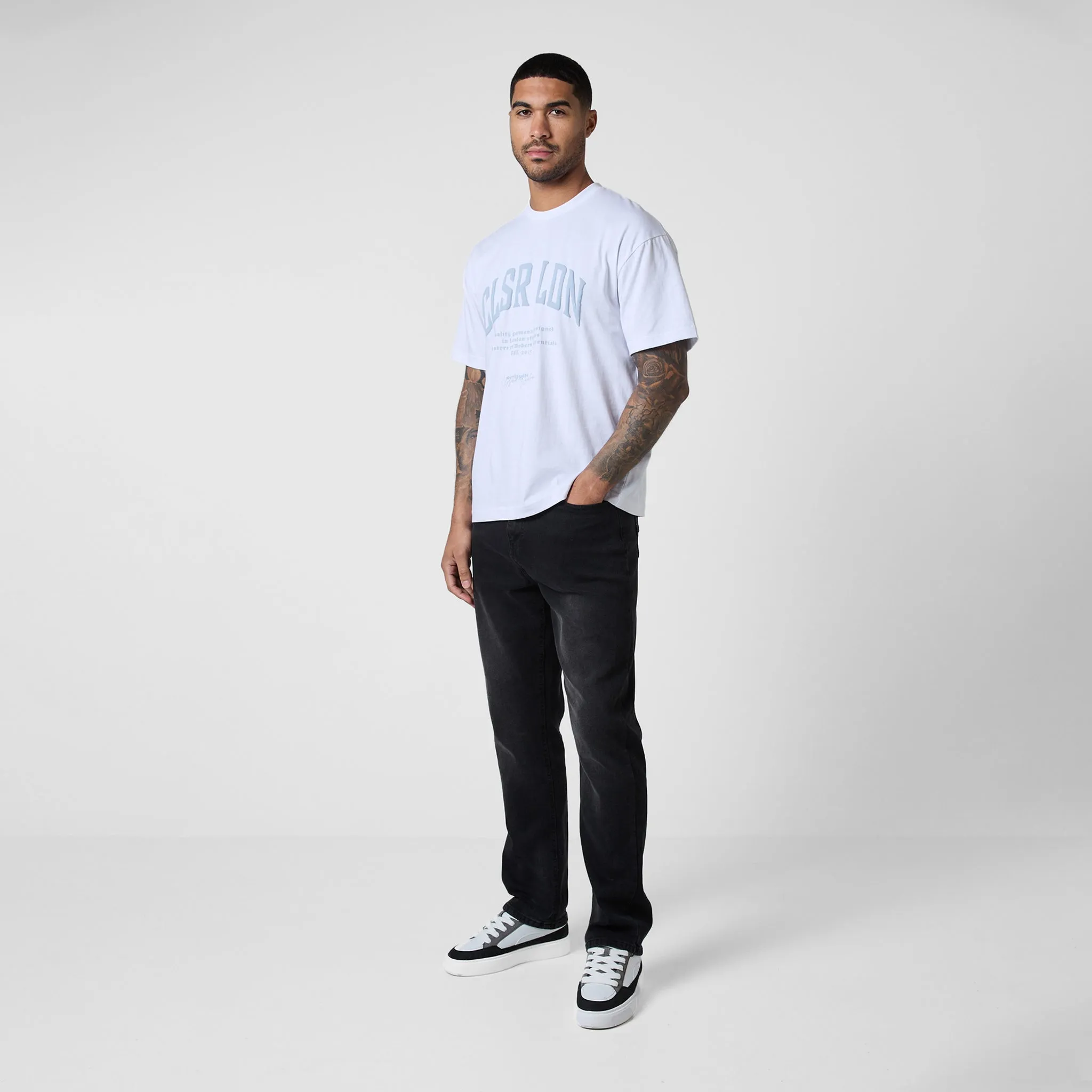 Varsity Stacked Relaxed Fit T-Shirt | White