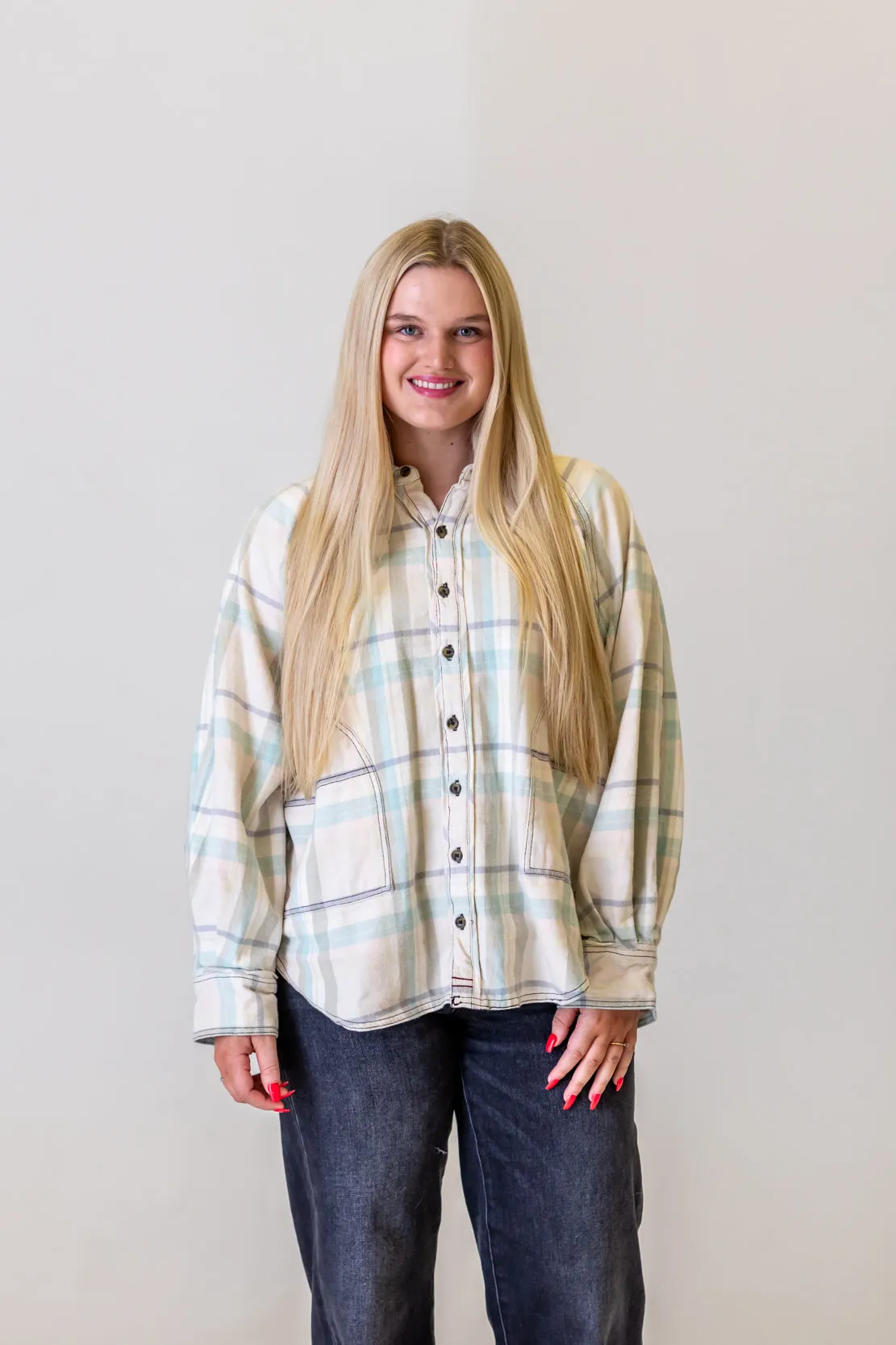 We The Free Girl Meets Boy Plaid Shirt | Tea Combo