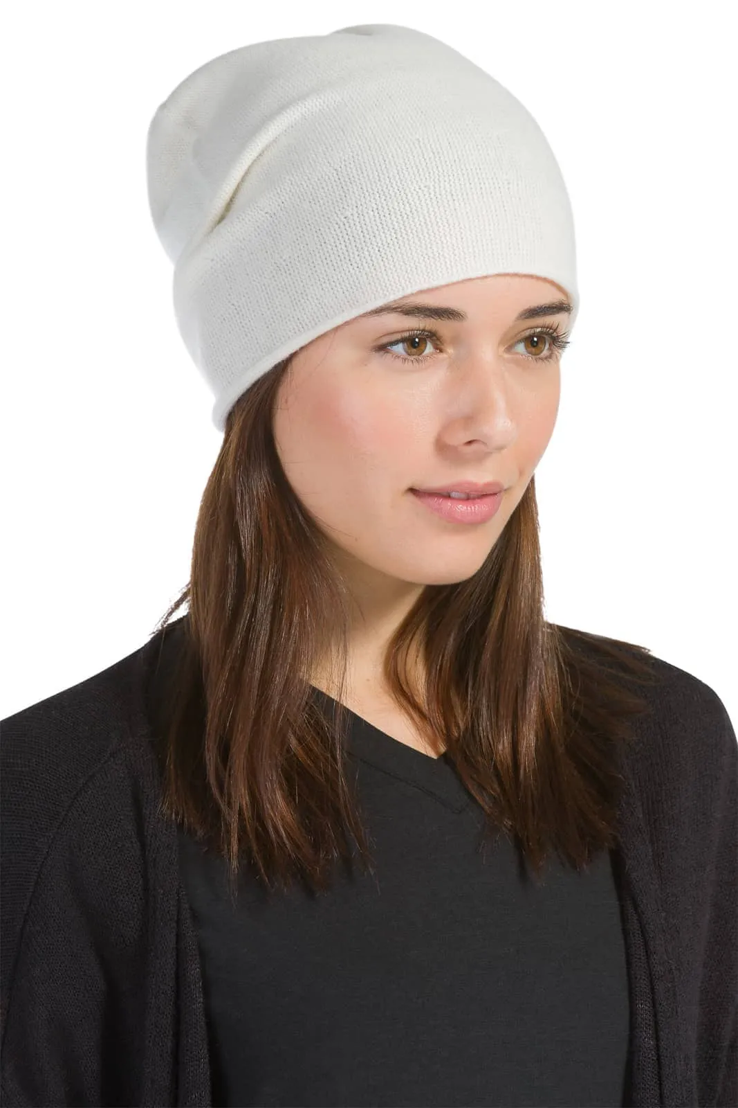 Women's 100% Cashmere Slouchy Beanie Hat