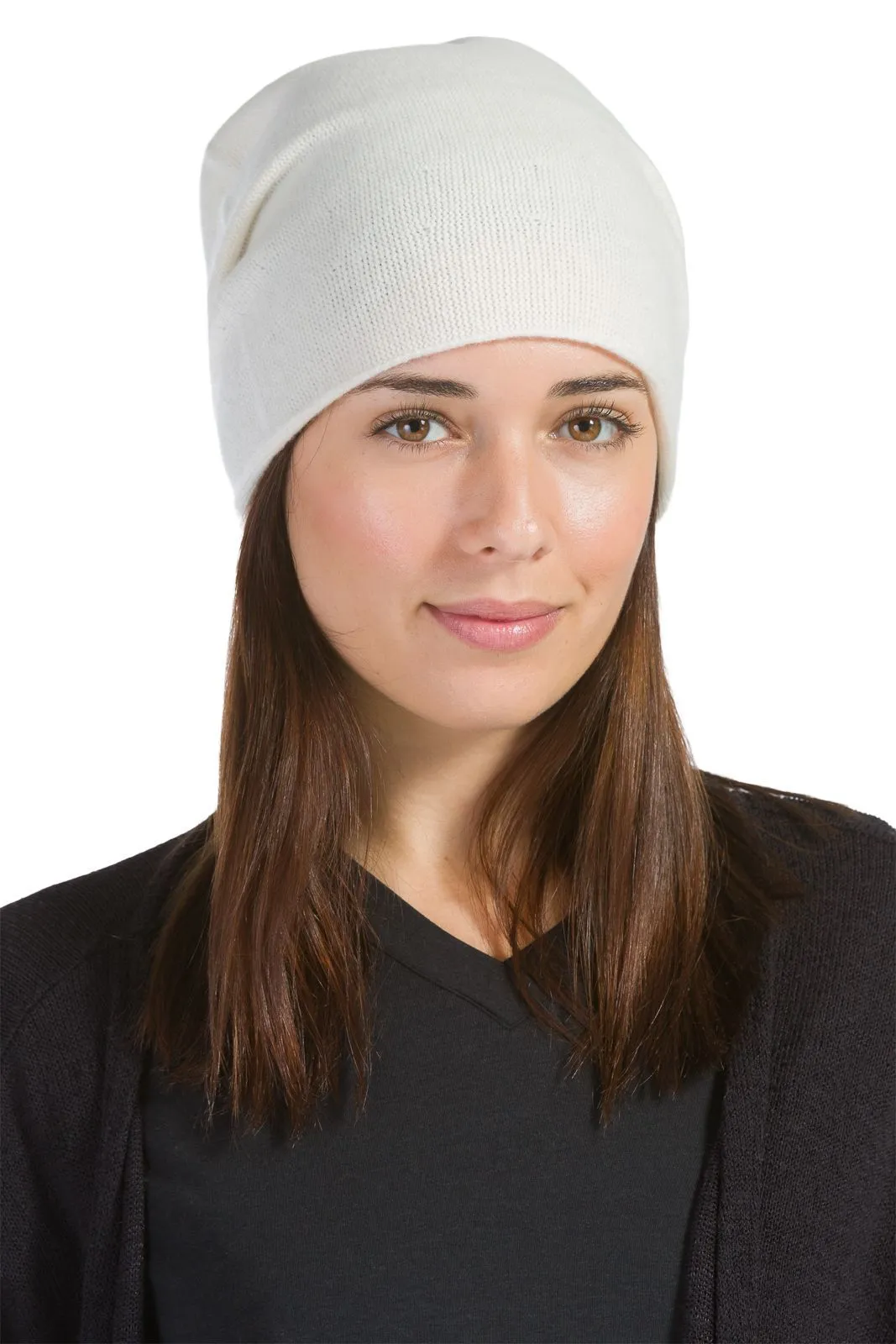 Women's 100% Cashmere Slouchy Beanie Hat