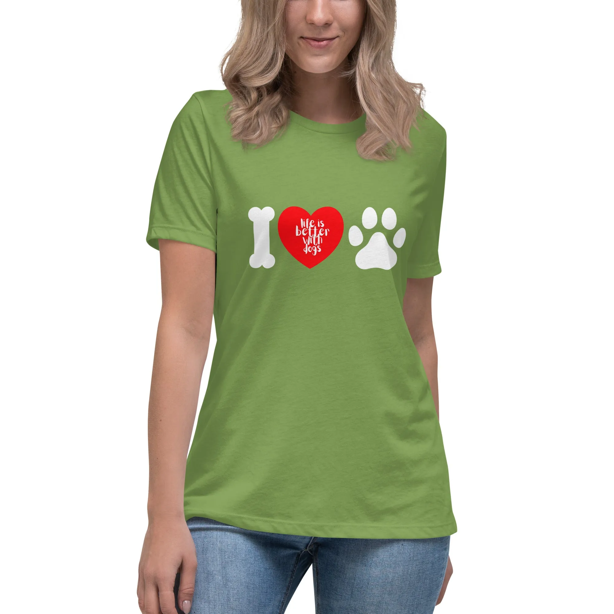 Women's Premium Cotton Relaxed T-Shirt - Life Is Better With Dogs